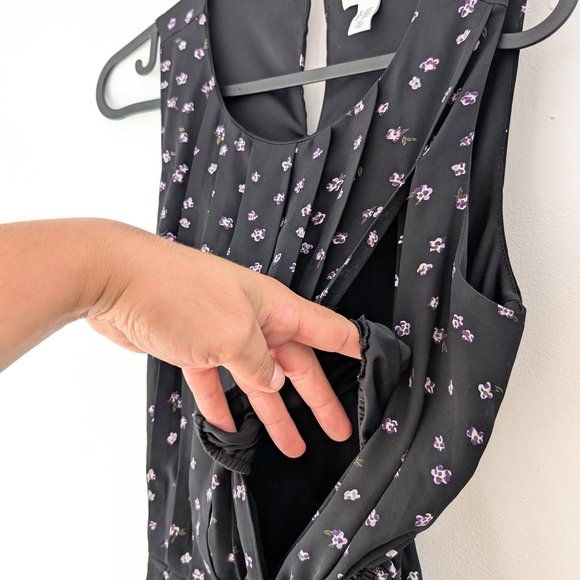 Thyme Breastfeeding Black Floral Sleeveless Sheath Dress In Size XS - Picture 5 of 7